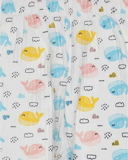 Bodycare White & Multicolor Thermal Pajamas-Other Prints-Cotton-Pack of 3-For Infants