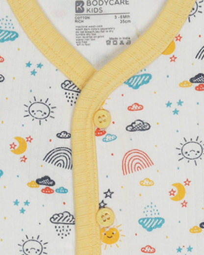 Bodycare Yellow & Multicolor Thermal Set-Printed-Cotton-For Infants