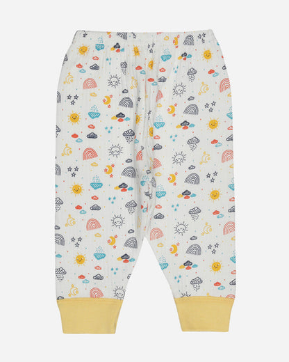 Bodycare Yellow & Multicolor Thermal Set-Printed-Cotton-For Infants