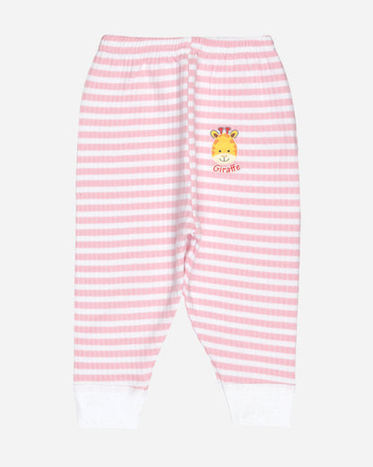 Bodycare Pink & White Thermal Set-Striped-Cotton-For Infants