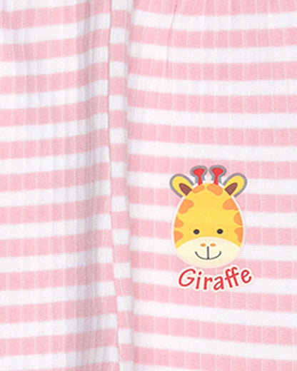 Bodycare Pink & White Thermal Set-Striped-Cotton-For Infants