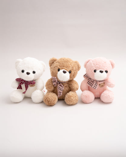 Just Bear White Miso Soft Toy With Leather Patch-Plush Cuddly & Huggable Bear-36M+