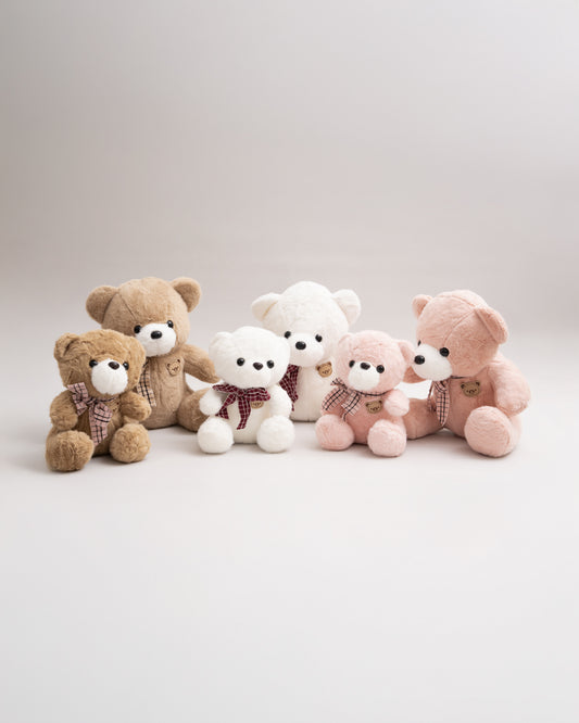 Just Bear White Miso Soft Toy With Leather Patch-Plush Cuddly & Huggable Bear-36M+