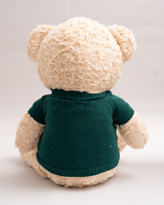 Just Bear Ollie Soft Toy With Green Check Sweater-Ultra Soft & Huggable Teddy-36M+