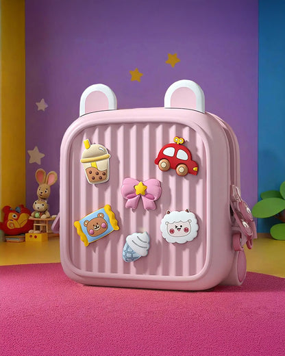 Very Peri Cute Mickey Ears Backpack-Pink-Adjustable Shoulder Straps-Preschool Nursery Travel Bag