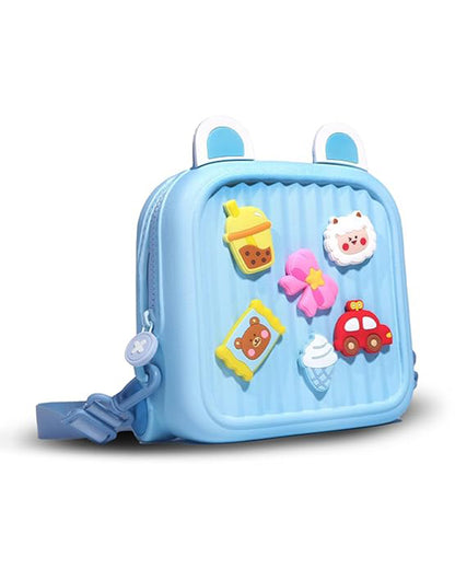 Very Peri Cute Mickey Ears Backpack-Blue-Adjustable Shoulder Straps-Preschool Nursery Travel Bag