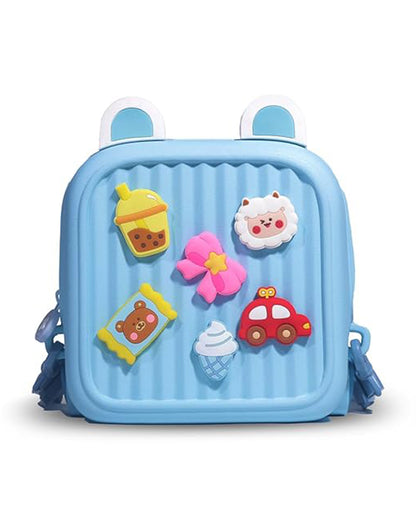Very Peri Cute Mickey Ears Backpack-Blue-Adjustable Shoulder Straps-Preschool Nursery Travel Bag