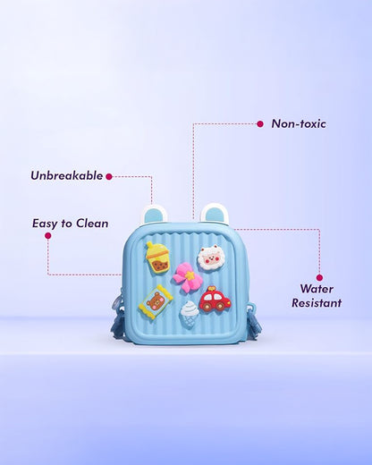Very Peri Cute Mickey Ears Backpack-Blue-Adjustable Shoulder Straps-Preschool Nursery Travel Bag