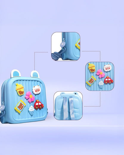Very Peri Cute Mickey Ears Backpack-Blue-Adjustable Shoulder Straps-Preschool Nursery Travel Bag