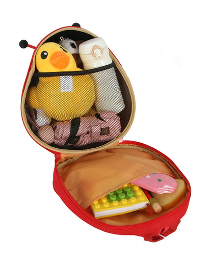 Very Peri Cute Ladybug Luck Backpack-Red-Adjustable Shoulder Straps-Preschool Nursery Travel Bag