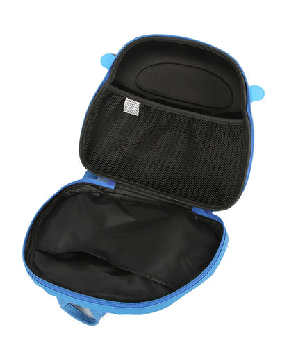 Very Peri Cute Car Face Backpack-Blue-Adjustable Shoulder Straps-Preschool Nursery Travel Bag
