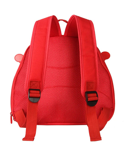 Very Peri Cute Car Face Backpack-Red-Adjustable Shoulder Straps-Preschool Nursery Travel Bag