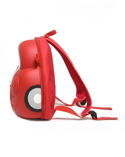 Very Peri Cute Car Face Backpack-Red-Adjustable Shoulder Straps-Preschool Nursery Travel Bag