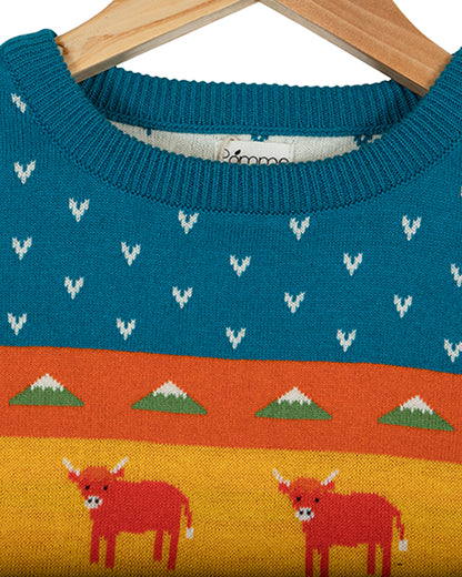 Pomme Multicolor Sweater-Printed-100% Cotton-For Infants