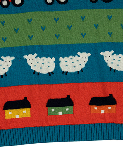 Pomme Multicolor Sweater-Printed-100% Cotton-For Infants