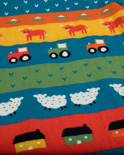 Pomme Multicolor Sweater-Printed-100% Cotton-For Infants