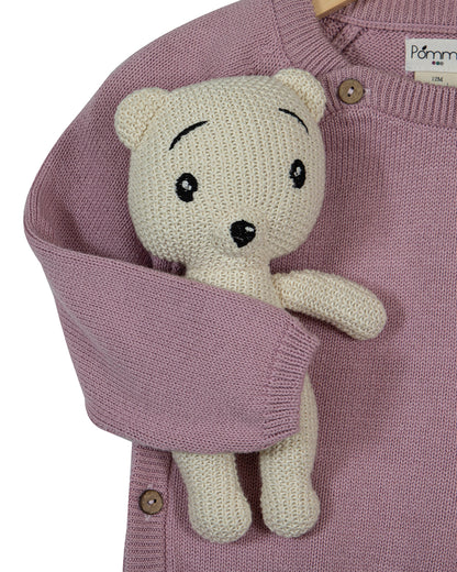 Pomme Lavender Sweater-Solid-100% Cotton-For Infants