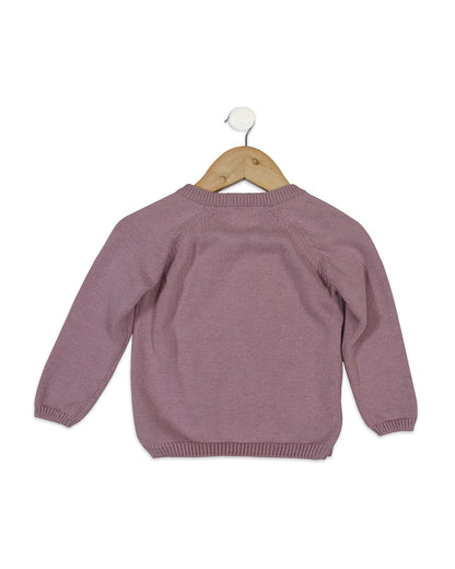 Pomme Lavender Sweater-Solid-100% Cotton-For Infants
