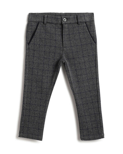 Chicco Dark Grey Trouser-Checkered-Cotton-For Infants