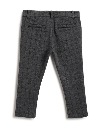 Chicco Dark Grey Trouser-Checkered-Cotton-For Infants
