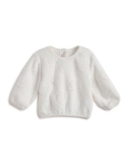 Chicco White Sweatshirt-Solid-Polyester-For Infants