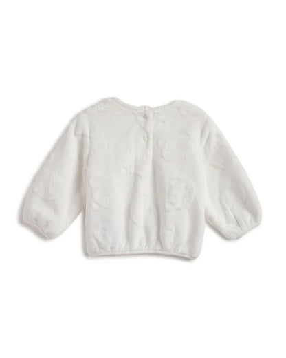 Chicco White Sweatshirt-Solid-Polyester-For Infants