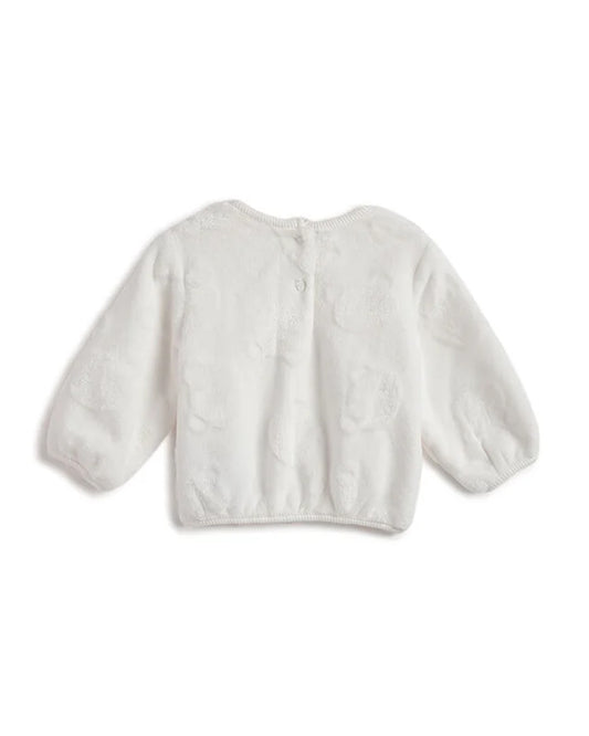 Chicco White Sweatshirt-Solid-Polyester-For Infants