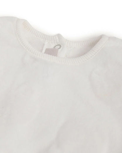 Chicco White Sweatshirt-Solid-Polyester-For Infants