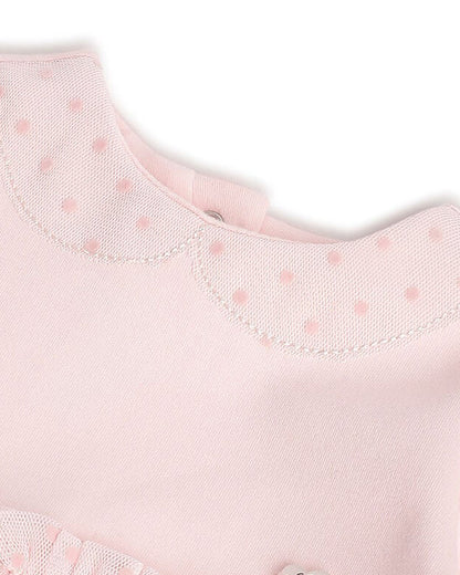 Chicco Pastel Pink Frock Dress-Polka Dots-Cotton-For Infants