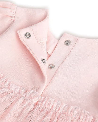Chicco Pastel Pink Frock Dress-Polka Dots-Cotton-For Infants