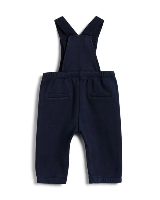 Chicco Navy Blue Shoulder Strap Dungaree-Solid-Cotton-For Infants