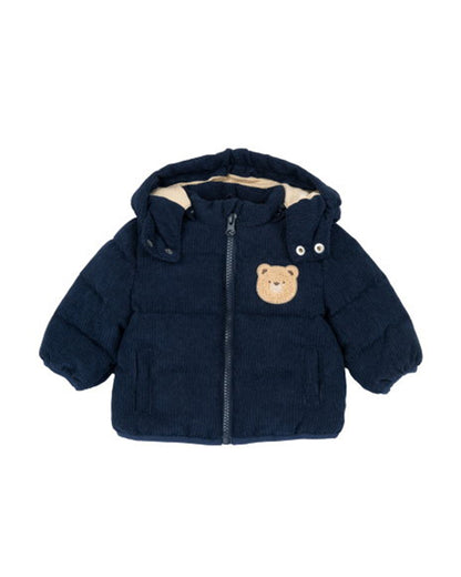 Chicco Navy Blue Winter Wear Jacket-Long Sleeves-Bear Embroidered-Polyester-For Infants