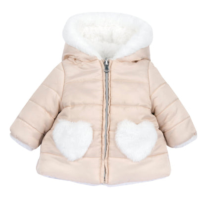 Chicco Pink Winter Wear Jacket-Long Sleeves-Solid-Polyester-For Infants