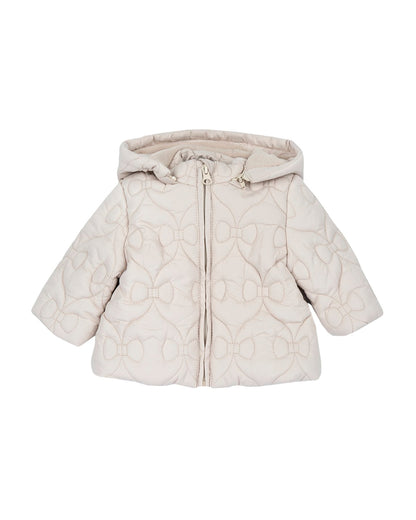 Chicco Beige Winter Wear Jacket-Long Sleeves-Solid-Polyester-For Infants
