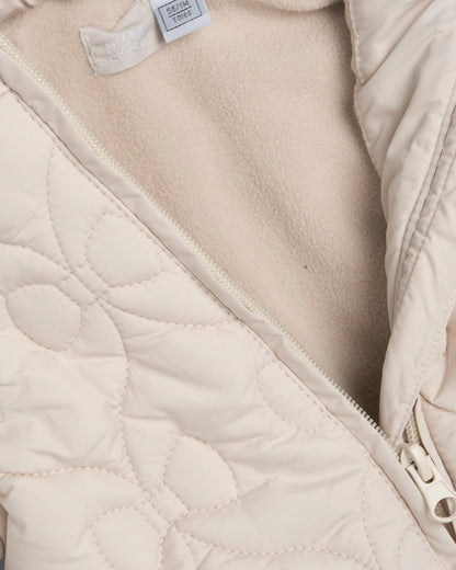 Chicco Beige Winter Wear Jacket-Long Sleeves-Solid-Polyester-For Infants