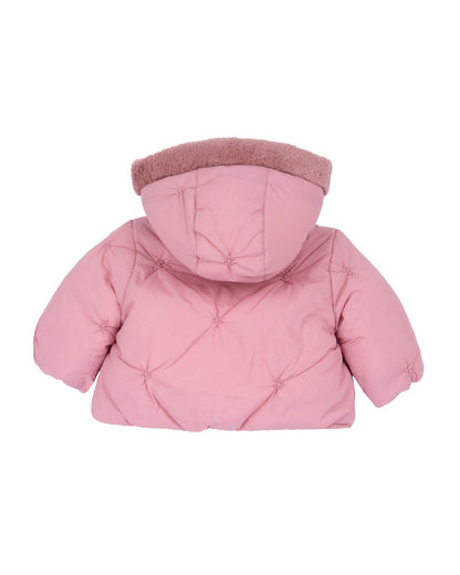 Chicco Peach Pink Winter Wear Jacket-Long Sleeves-Solid-Polyester-For Infants