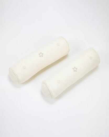 Baby Jalebi Cot Bedding Set-Luna-Hand Embroidered-100% Organic Cotton-Off White-For Infants
