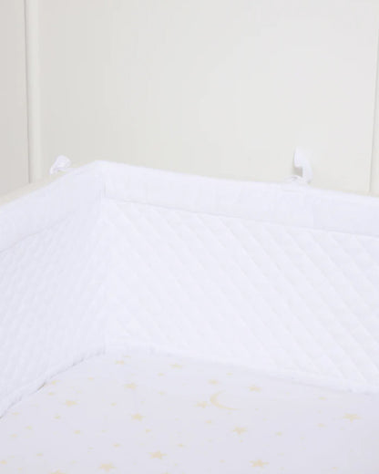 Baby Jalebi Cot Bedding Set-Luna-Hand Embroidered-100% Organic Cotton-Off White-For Infants