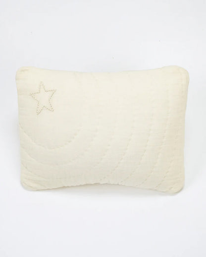 Baby Jalebi Cot Bedding Set-Luna-Hand Embroidered-100% Organic Cotton-Off White-For Infants