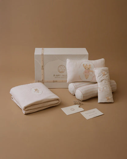 Baby Jalebi Cot Bedding Set-Prima Ballerina Bear-100% Organic Cotton-Peach-For Infants