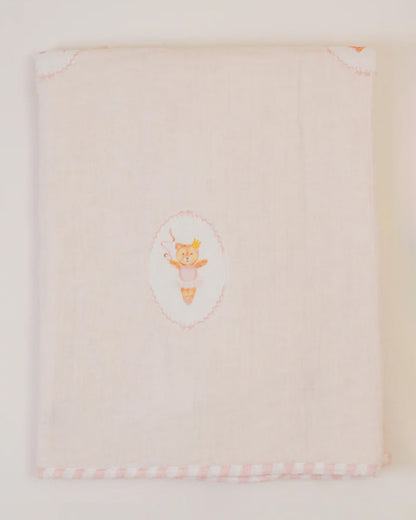Baby Jalebi Cot Bedding Set-Prima Ballerina Bear-100% Organic Cotton-Peach-For Infants