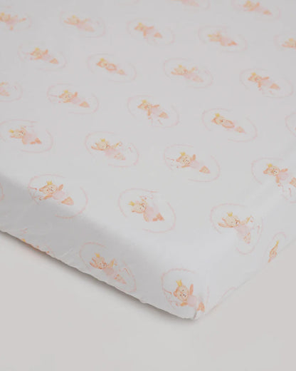 Baby Jalebi Cot Bedding Set-Prima Ballerina Bear-100% Organic Cotton-Peach-For Infants