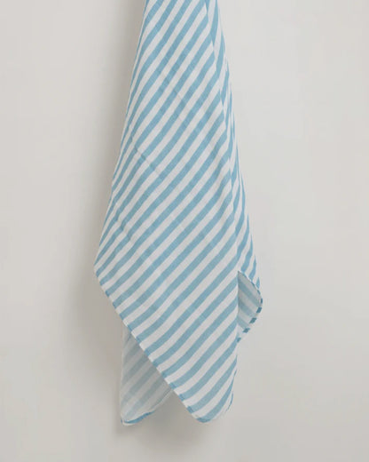 Baby Jalebi Organic Muslin Swaddle-Blue Stripes-Blue-Pack of 1-Infant Wraps
