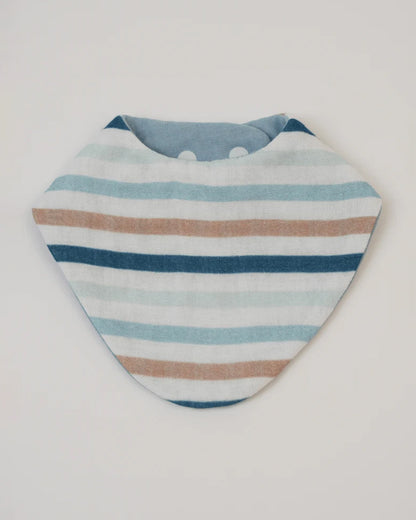 Baby Jalebi Roadster Stripes Organic Cotton Muslin Bib-Set of 3-Super Soft Absorbent & Reversible-For Infants
