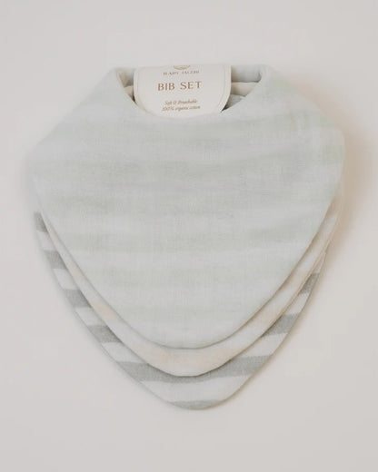 Baby Jalebi Neutrals Organic Cotton Muslin Bib-Set of 3-Super Soft Absorbent & Reversible-For Infants