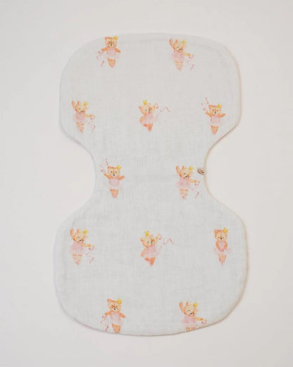 Baby Jalebi Floral Ballerina Stripes Organic Cotton Muslin Burp Cloth-Set of 3-Super Soft Absorbent & Reversible-For Infants