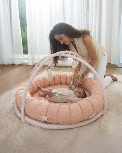 Baby Jalebi The Complete Dream Team Island Playmat & Playgym With Bumper Set-Pink-Perfect For Tummy Time-0M+