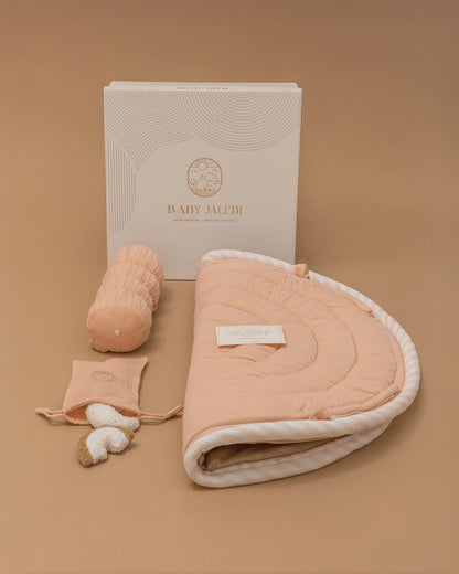 Baby Jalebi The Complete Dream Team Island Playmat & Playgym With Bumper Set-Pink-Perfect For Tummy Time-0M+