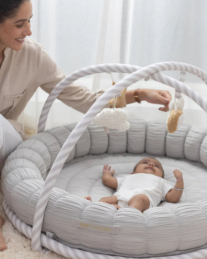Baby Jalebi The Complete Dream Team Island Playmat & Playgym With Bumper Set-Grey-Perfect For Tummy Time-0M+