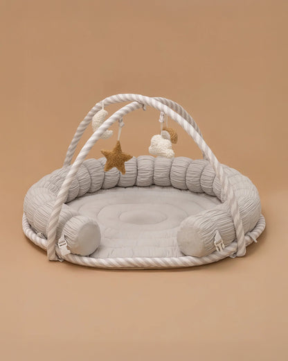Baby Jalebi The Complete Dream Team Island Playmat & Playgym With Bumper Set-Grey-Perfect For Tummy Time-0M+